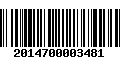 Código de Barras 2014700003481