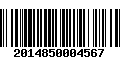 Código de Barras 2014850004567