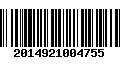 Código de Barras 2014921004755