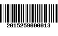 Código de Barras 2015259000013