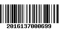 Código de Barras 2016137000699