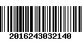 Código de Barras 2016243032140