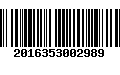 Código de Barras 2016353002989