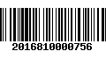 Código de Barras 2016810000756