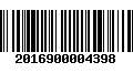 Código de Barras 2016900004398