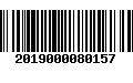 Código de Barras 2019000080157