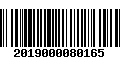 Código de Barras 2019000080165