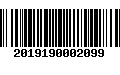 Código de Barras 2019190002099