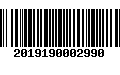 Código de Barras 2019190002990