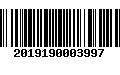 Código de Barras 2019190003997