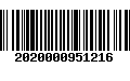 Código de Barras 2020000951216