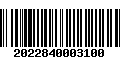 Código de Barras 2022840003100