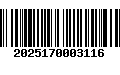 Código de Barras 2025170003116