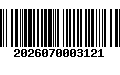 Código de Barras 2026070003121