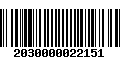 Código de Barras 2030000022151