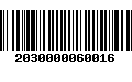 Código de Barras 2030000060016