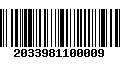 Código de Barras 2033981100009