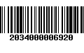 Código de Barras 2034000006920