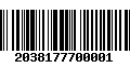 Código de Barras 2038177700001