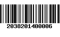 Código de Barras 2038201400006