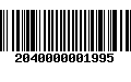 Código de Barras 2040000001995