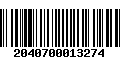 Código de Barras 2040700013274