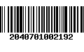 Código de Barras 2040701002192