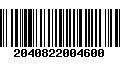 Código de Barras 2040822004600