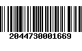 Código de Barras 2044730001669