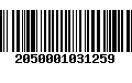 Código de Barras 2050001031259