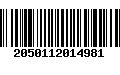 Código de Barras 2050112014981