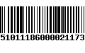 Código de Barras 205101118600002117300