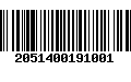 Código de Barras 2051400191001