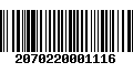 Código de Barras 2070220001116