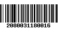 Código de Barras 2080031180016