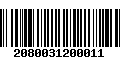 Código de Barras 2080031200011