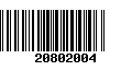 Código de Barras 20802004