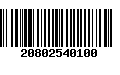 Código de Barras 20802540100