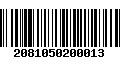 Código de Barras 2081050200013