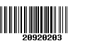 Código de Barras 20920203