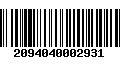 Código de Barras 2094040002931