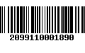 Código de Barras 2099110001890