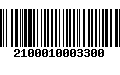 Código de Barras 2100010003300