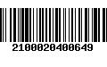 Código de Barras 2100020400649