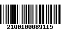 Código de Barras 2100100089115