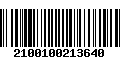 Código de Barras 2100100213640