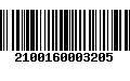 Código de Barras 2100160003205