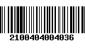 Código de Barras 2100404004036