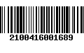 Código de Barras 2100416001689