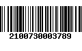 Código de Barras 2100730003789